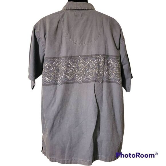 No Boundaries Short Sleeve Cotton Button Down Shirt Size XL - Picture 3 of 4